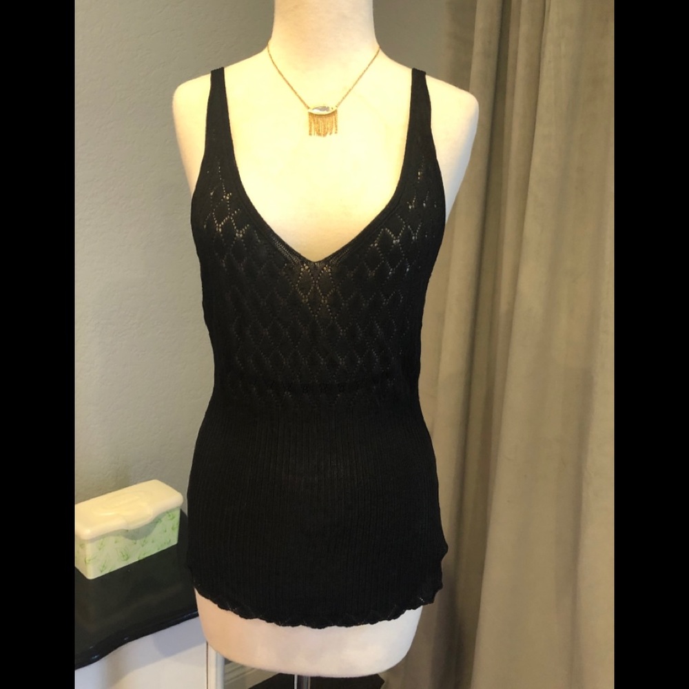 WHBM women’s knit black tank top M